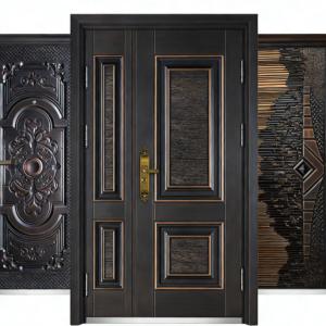 qingdun antique bronze aluminum security entry door