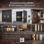 qingdun luxury matte black cast aluminum front door with smart lock
