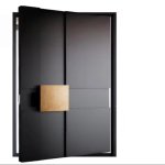 qingdun luxury matte black cast aluminum front door with smart lock