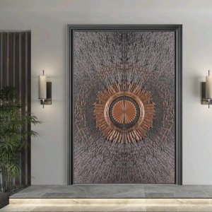 qingdun ce certified antique bronze aluminum double entry door