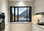 qingdun kitchen folding glass window