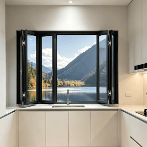 qingdun kitchen folding glass window