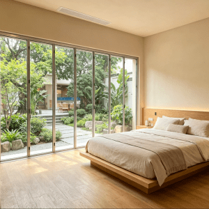 qingdun hotel accordion aluminum window | commercial grade