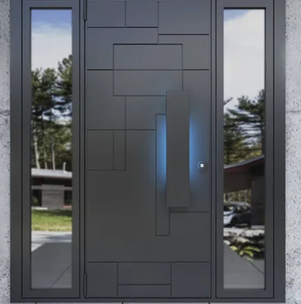 cast aluminum door with blue led (2)