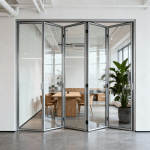 qingdun hotel accordion aluminum window | commercial grade