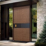 qingdun contemporary stone finish cast aluminum main door