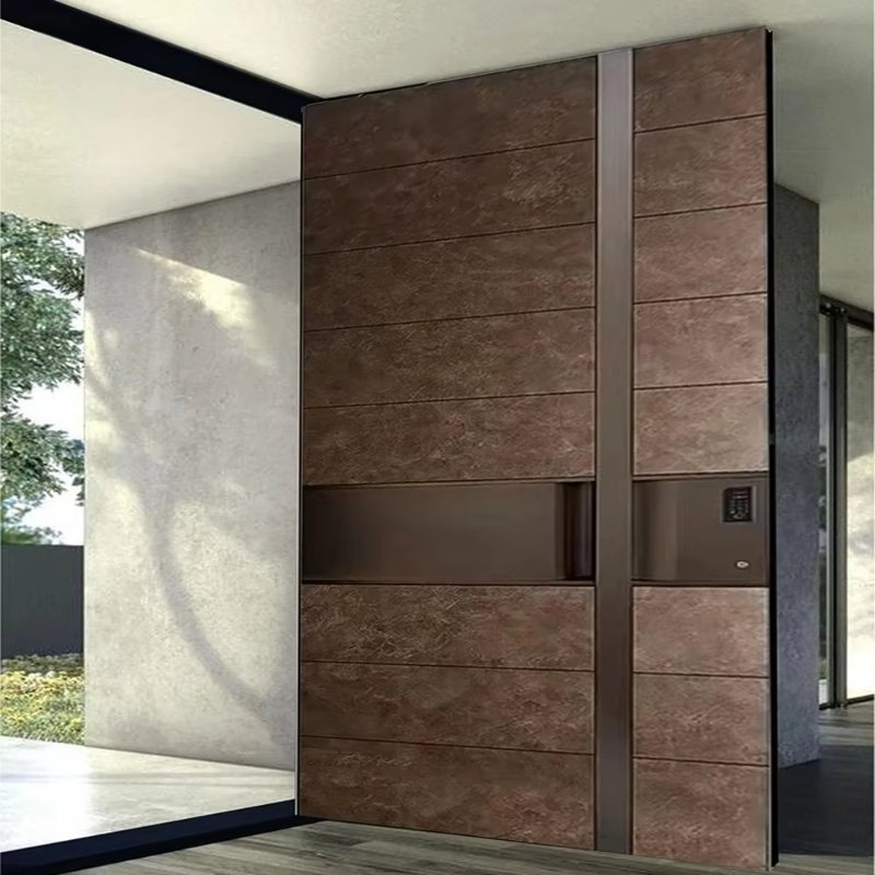 qingdun contemporary stone finish cast aluminum main door