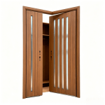 modern wood grain pivot front entry door | custom villa entrance door