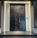 3d wave carved cast aluminum luxury front door