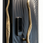 3d wave carved cast aluminum luxury front door