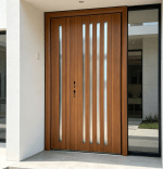 Modern Wood Grain Entry Door For Villa