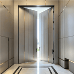 external minimalist pivot entry door | modern residential front door