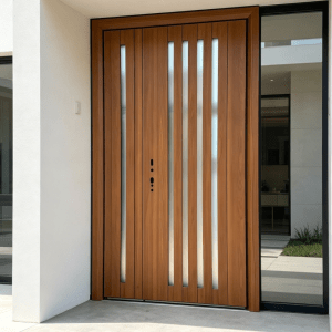 Modern Wood Grain Entry Door For Villa