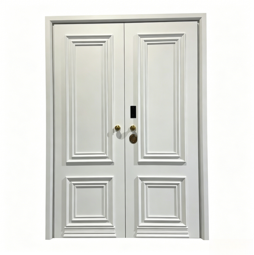 european style double entry door