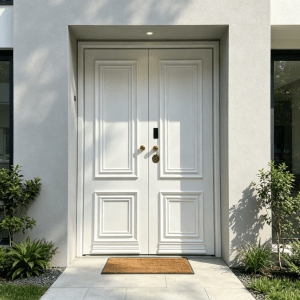 european style double entry door