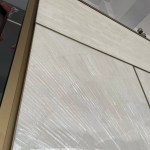 qingdun luxury gold frame stone slab double security door, high end lobby villa entrance gate